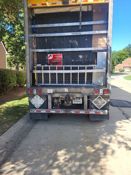 Rear of a box truck opened for loading (Labor only moving) by Affordable Moving Solutions of Ohio